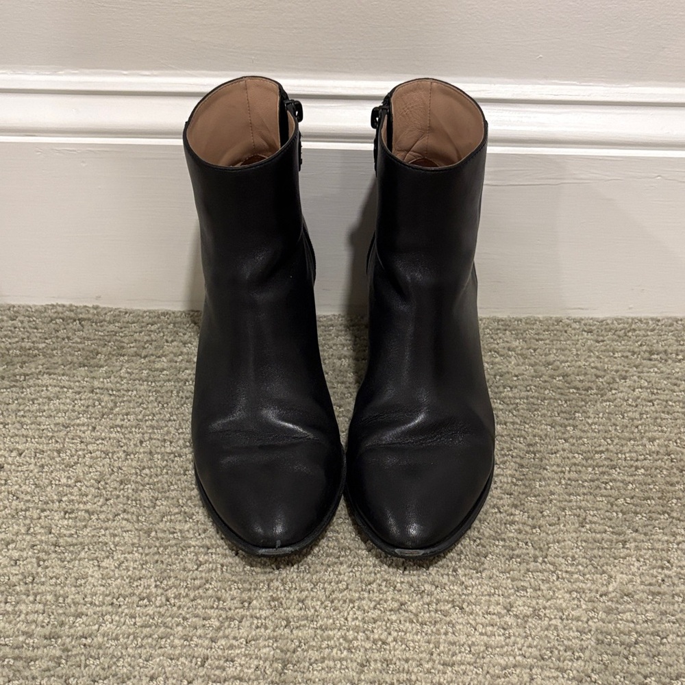 Stuart Weitzman Black Leather Ankle Boots